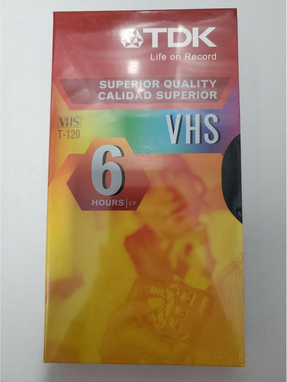 TDK VHS Tape Blank 6 Hours Superior Quality Standard Grade T-120